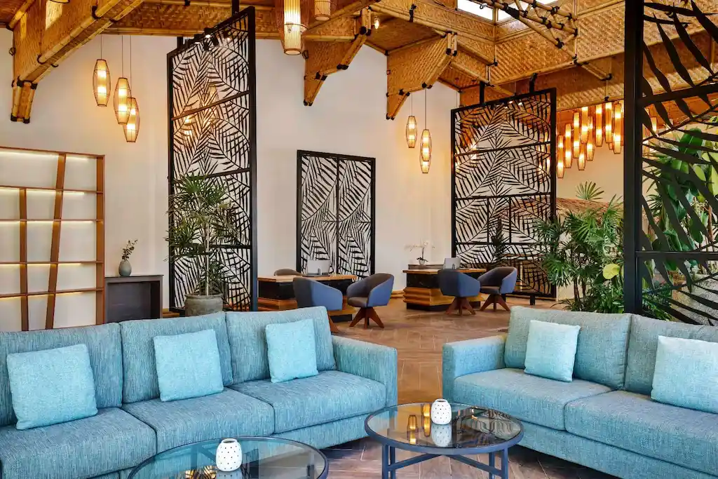 Elegant tropical resort lounge